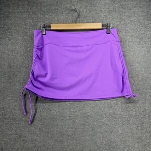 Athleta Scrunch Cover Up Skirt Women Size Medium Purple Swim Beach Summer